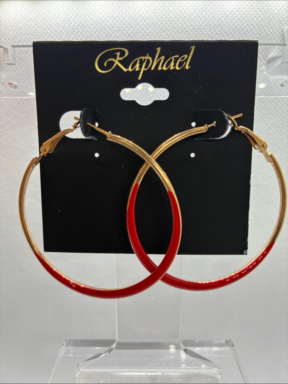 3For$20 Raphael Gold-Tone Hoop Earrings with Red Enamel